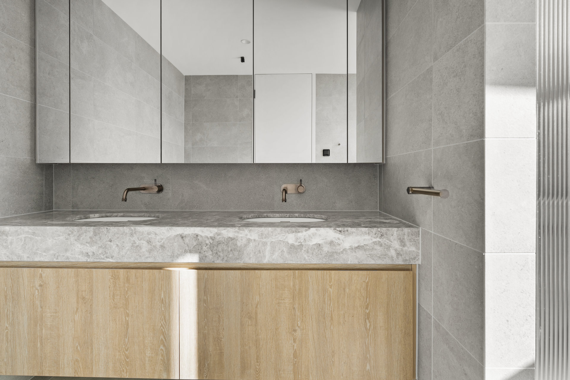 Finished tiled space at the Hawthorn East residence